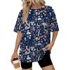 image:imageWIHOLL Oversized Tshirts for Women Summer Tops Short Sleeve T Shirts Beach Vacation Clothes Travel Outfits Fashion 2026Flowers and Leaves