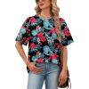 image:imageWIHOLL Oversized Tshirts for Women Summer Tops Short Sleeve T Shirts Beach Vacation Clothes Travel Outfits Fashion 2026Hawaiian Print