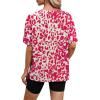 image:imageWIHOLL Oversized Tshirts for Women Summer Tops Short Sleeve T Shirts Beach Vacation Clothes Travel Outfits Fashion 2026Hot Pink Leopard