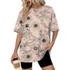 image:imageWIHOLL Oversized Tshirts for Women Summer Tops Short Sleeve T Shirts Beach Vacation Clothes Travel Outfits Fashion 2026Ink Painting Flowers