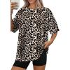 image:imageWIHOLL Oversized Tshirts for Women Summer Tops Short Sleeve T Shirts Beach Vacation Clothes Travel Outfits Fashion 2026Leopard
