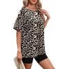 image:imageWIHOLL Oversized Tshirts for Women Summer Tops Short Sleeve T Shirts Beach Vacation Clothes Travel Outfits Fashion 2026Leopard