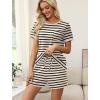 image:imageWIHOLL Pajamas for Women Set Two Piece Lounge Summer Outfits Short Sleeve Tops amp Shorts Soft Sleepwear Chest Pocket 2026Black  Apricot Stripes