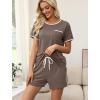 image:imageWIHOLL Pajamas for Women Set Two Piece Lounge Summer Outfits Short Sleeve Tops amp Shorts Soft Sleepwear Chest Pocket 2026Coffee