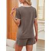 image:imageWIHOLL Pajamas for Women Set Two Piece Lounge Summer Outfits Short Sleeve Tops amp Shorts Soft Sleepwear Chest Pocket 2026Coffee