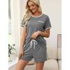 image:imageWIHOLL Pajamas for Women Set Two Piece Lounge Summer Outfits Short Sleeve Tops amp Shorts Soft Sleepwear Chest Pocket 2026Grey