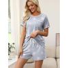 image:imageWIHOLL Pajamas for Women Set Two Piece Lounge Summer Outfits Short Sleeve Tops amp Shorts Soft Sleepwear Chest Pocket 2026Grey Pink Stars