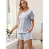 image:imageWIHOLL Pajamas for Women Set Two Piece Lounge Summer Outfits Short Sleeve Tops amp Shorts Soft Sleepwear Chest Pocket 2026Grey Pink Stars