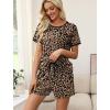 image:imageWIHOLL Pajamas for Women Set Two Piece Lounge Summer Outfits Short Sleeve Tops amp Shorts Soft Sleepwear Chest Pocket 2026Leopard Print Black  Brown
