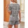 image:imageWIHOLL Pajamas for Women Set Two Piece Lounge Summer Outfits Short Sleeve Tops amp Shorts Soft Sleepwear Chest Pocket 2026Leopard Print Black  White