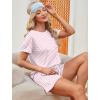 image:imageWIHOLL Pajamas for Women Set Two Piece Lounge Summer Outfits Short Sleeve Tops amp Shorts Soft Sleepwear Chest Pocket 2026Pink and White Stripes