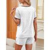 image:imageWIHOLL Pajamas for Women Set Two Piece Lounge Summer Outfits Short Sleeve Tops amp Shorts Soft Sleepwear Chest Pocket 2026White Polka Dots