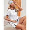 image:imageWIHOLL Pajamas for Women Set Two Piece Lounge Summer Outfits Short Sleeve Tops amp Shorts Soft Sleepwear Chest Pocket 2026White Polka Dots