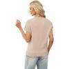 image:imageWIHOLL Short Sleeve Sweater for Women Crew Neck Trendy Summer Tops 2026 Travel Business Casual Spring Outfits with PocketApricot