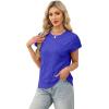 image:imageWIHOLL Short Sleeve Sweater for Women Crew Neck Trendy Summer Tops 2026 Travel Business Casual Spring Outfits with PocketBlue