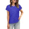 image:imageWIHOLL Short Sleeve Sweater for Women Crew Neck Trendy Summer Tops 2026 Travel Business Casual Spring Outfits with PocketBlue