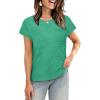 image:imageWIHOLL Short Sleeve Sweater for Women Crew Neck Trendy Summer Tops 2026 Travel Business Casual Spring Outfits with PocketGreen