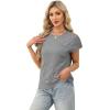 image:imageWIHOLL Short Sleeve Sweater for Women Crew Neck Trendy Summer Tops 2026 Travel Business Casual Spring Outfits with PocketGrey