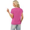 image:imageWIHOLL Short Sleeve Sweater for Women Crew Neck Trendy Summer Tops 2026 Travel Business Casual Spring Outfits with PocketHot Pink