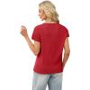 image:imageWIHOLL Short Sleeve Sweater for Women Crew Neck Trendy Summer Tops 2026 Travel Business Casual Spring Outfits with PocketRed