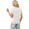 image:imageWIHOLL Short Sleeve Sweater for Women Crew Neck Trendy Summer Tops 2026 Travel Business Casual Spring Outfits with PocketWhite