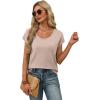 image:imageWIHOLL Short Sleeve Sweater for Women Scoop Neck Trendy Summer Tops 2026 Travel Business Casual OutfitsApricot
