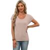image:imageWIHOLL Short Sleeve Sweater for Women Scoop Neck Trendy Summer Tops 2026 Travel Business Casual OutfitsApricot