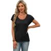image:imageWIHOLL Short Sleeve Sweater for Women Scoop Neck Trendy Summer Tops 2026 Travel Business Casual OutfitsBlack
