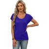 image:imageWIHOLL Short Sleeve Sweater for Women Scoop Neck Trendy Summer Tops 2026 Travel Business Casual OutfitsBlue