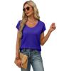 image:imageWIHOLL Short Sleeve Sweater for Women Scoop Neck Trendy Summer Tops 2026 Travel Business Casual OutfitsBlue
