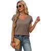 image:imageWIHOLL Short Sleeve Sweater for Women Scoop Neck Trendy Summer Tops 2026 Travel Business Casual OutfitsCoffee
