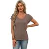 image:imageWIHOLL Short Sleeve Sweater for Women Scoop Neck Trendy Summer Tops 2026 Travel Business Casual OutfitsCoffee