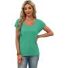 image:imageWIHOLL Short Sleeve Sweater for Women Scoop Neck Trendy Summer Tops 2026 Travel Business Casual OutfitsGreen