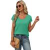 image:imageWIHOLL Short Sleeve Sweater for Women Scoop Neck Trendy Summer Tops 2026 Travel Business Casual OutfitsGreen