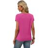 image:imageWIHOLL Short Sleeve Sweater for Women Scoop Neck Trendy Summer Tops 2026 Travel Business Casual OutfitsHot Pink