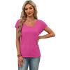 image:imageWIHOLL Short Sleeve Sweater for Women Scoop Neck Trendy Summer Tops 2026 Travel Business Casual OutfitsHot Pink