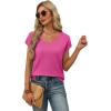 image:imageWIHOLL Short Sleeve Sweater for Women Scoop Neck Trendy Summer Tops 2026 Travel Business Casual OutfitsHot Pink