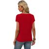 image:imageWIHOLL Short Sleeve Sweater for Women Scoop Neck Trendy Summer Tops 2026 Travel Business Casual OutfitsRed