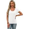 image:imageWIHOLL Short Sleeve Sweater for Women Scoop Neck Trendy Summer Tops 2026 Travel Business Casual OutfitsWhite