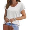 image:imageWIHOLL Short Sleeve Sweater for Women Scoop Neck Trendy Summer Tops 2026 Travel Business Casual OutfitsWhite