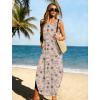 image:imageWIHOLL Summer Dresses for Women 2026 Hawaiian Beach Vacation Clothes Casual Sleeveless Maxi Long Sundresses with PocketsApricot Floral