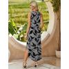 image:imageWIHOLL Summer Dresses for Women 2026 Hawaiian Beach Vacation Clothes Casual Sleeveless Maxi Long Sundresses with PocketsBlack Gray Print