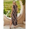 image:imageWIHOLL Summer Dresses for Women 2026 Hawaiian Beach Vacation Clothes Casual Sleeveless Maxi Long Sundresses with PocketsCoffee Black Print