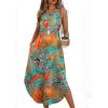 image:imageWIHOLL Summer Dresses for Women 2026 Hawaiian Beach Vacation Clothes Casual Sleeveless Maxi Long Sundresses with PocketsFloral Blue Orange
