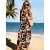 image:imageWIHOLL Summer Dresses for Women 2026 Hawaiian Beach Vacation Clothes Casual Sleeveless Maxi Long Sundresses with PocketsFloral Brown Leaf