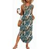 image:imageWIHOLL Summer Dresses for Women 2026 Hawaiian Beach Vacation Clothes Casual Sleeveless Maxi Long Sundresses with PocketsFloral Palm Leaf