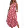 image:imageWIHOLL Summer Dresses for Women 2026 Hawaiian Beach Vacation Clothes Casual Sleeveless Maxi Long Sundresses with PocketsPink Floral