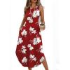 image:imageWIHOLL Summer Dresses for Women 2026 Hawaiian Beach Vacation Clothes Casual Sleeveless Maxi Long Sundresses with PocketsRed Floral