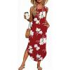 image:imageWIHOLL Summer Dresses for Women 2026 Hawaiian Beach Vacation Clothes Casual Sleeveless Maxi Long Sundresses with PocketsRed Floral