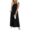 image:imageWIHOLL Summer Dresses for Women 2026 Maxi Dresses Long Flowy A Line Sleeveless Sundresses with PocketsBlack